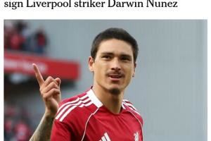 TA:新月签努涅斯达原则性协议,转会费5300万欧元+浮动 TA:新月签努涅斯达原则性协议,转会费5300万欧元+浮动