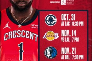 鹈鹕晒NBA杯赛程:11月将先后对阵快船、湖人、独行侠、灰熊 鹈鹕晒NBA杯赛程:11月将先后对阵快船、湖人、独行侠、灰熊