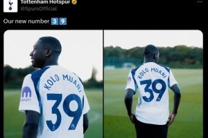 500万欧租借1年!热刺官方:新援中锋穆阿尼将身披39号球衣 500万欧租借1年!热刺官方:新援中锋穆阿尼将身披39号球衣