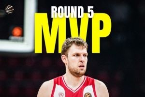 五轮两次当选轮次MVP!韦津科夫欧篮联轮次MVP总数升至历史第二! 五轮两次当选轮次MVP!韦津科夫欧篮联轮次MVP总数升至历史第二!